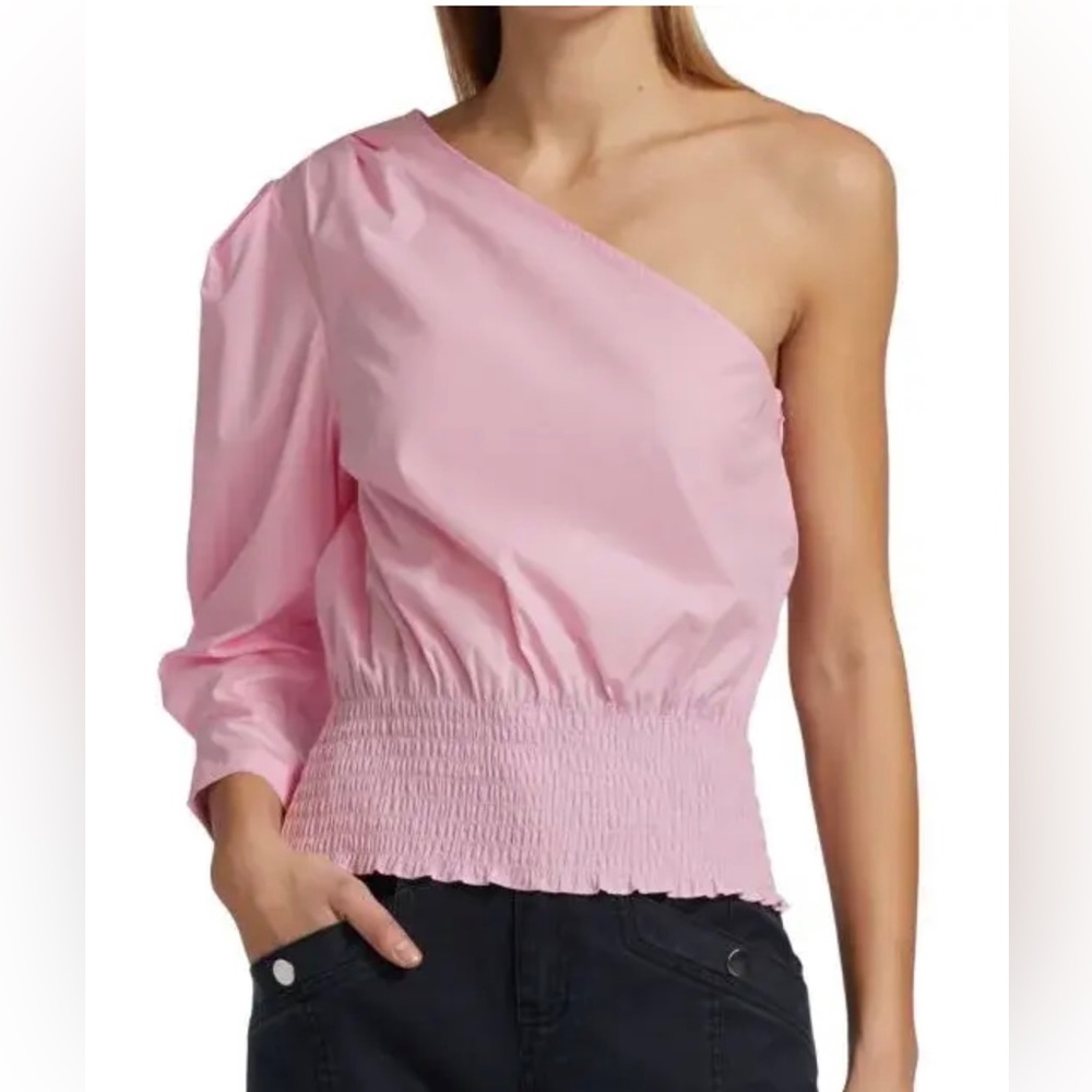 NWT Derek Lam 10 Crosby Fargo One-Shoulder Cotton Blouse - Size 8